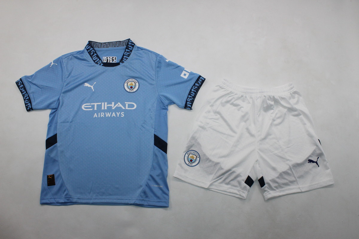 Kids-Manchester City 24/25 Home Soccer Jersey(Player)